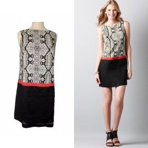 Ann Taylor LOFT SZ 0 NWOT Linen Snake Shift Dress